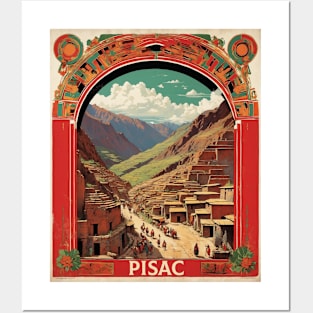 Pisac Peru Tourism Vintage Poster 2 Posters and Art